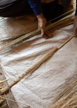 Sorghum Stripe Broom | Toffee -Novesta Store thumbnail sorghum 2